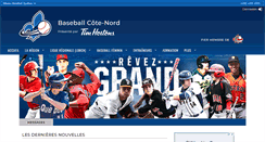 Desktop Screenshot of cotenord.baseballquebec.com