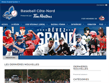 Tablet Screenshot of cotenord.baseballquebec.com