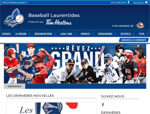 Tablet Screenshot of laurentides.baseballquebec.com