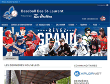 Tablet Screenshot of basstlaurent.baseballquebec.com